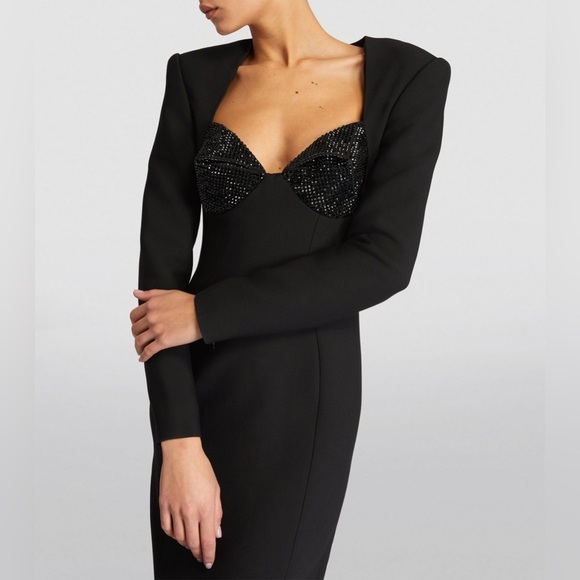 AREA | Crystal-embellished stretch-twill maxi gown - Picture 3 of 15